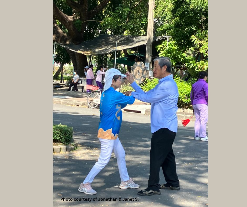 Push Hands in Lumphini Park, Bangkok, Thailand.